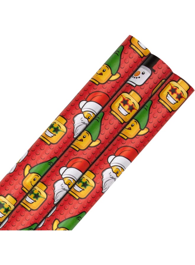 Hallmark ورق تغليف هدايا هولمارك LEGO عيد ميلاد سعيد (4 م، أحمر) - Image 2